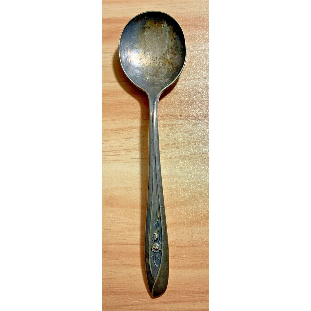 1954 International Silver Soup Spoon Silver Tulip Pattern Silverplated Floral
